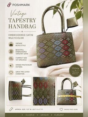 Thai Silk Brocade Handbag Gold Diamond Weave Top Handle Evening Bag